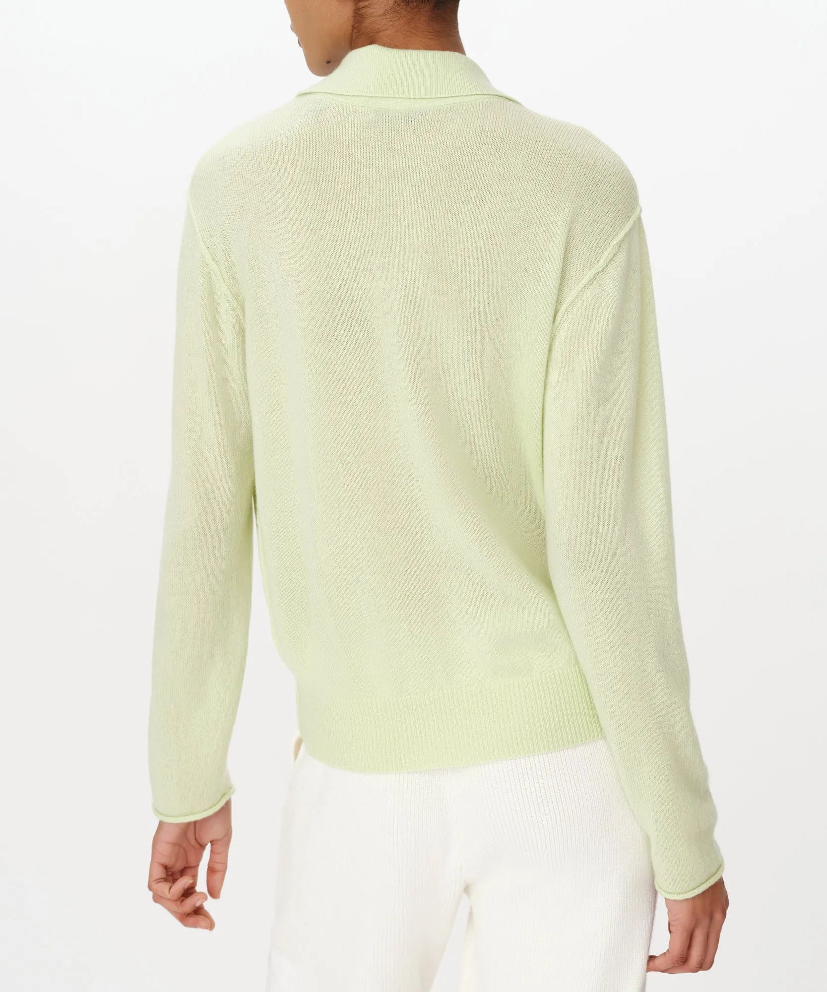 Cashmere Oversized Polo Sweater - Mint Tint