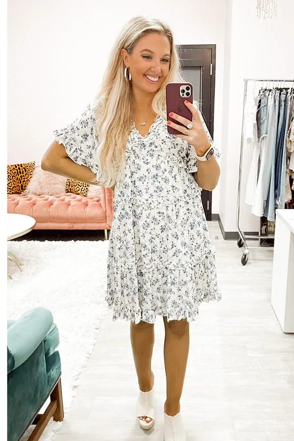 Certified Sweet Floral Babydoll Dress In White