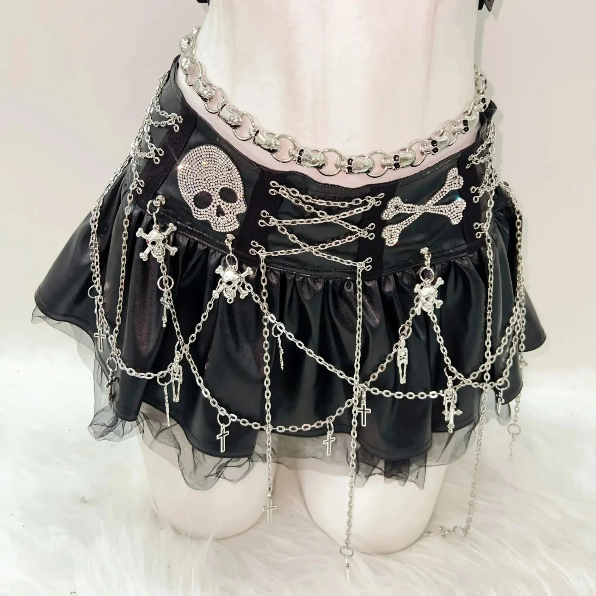 Chained Up Punk Mini Skirt