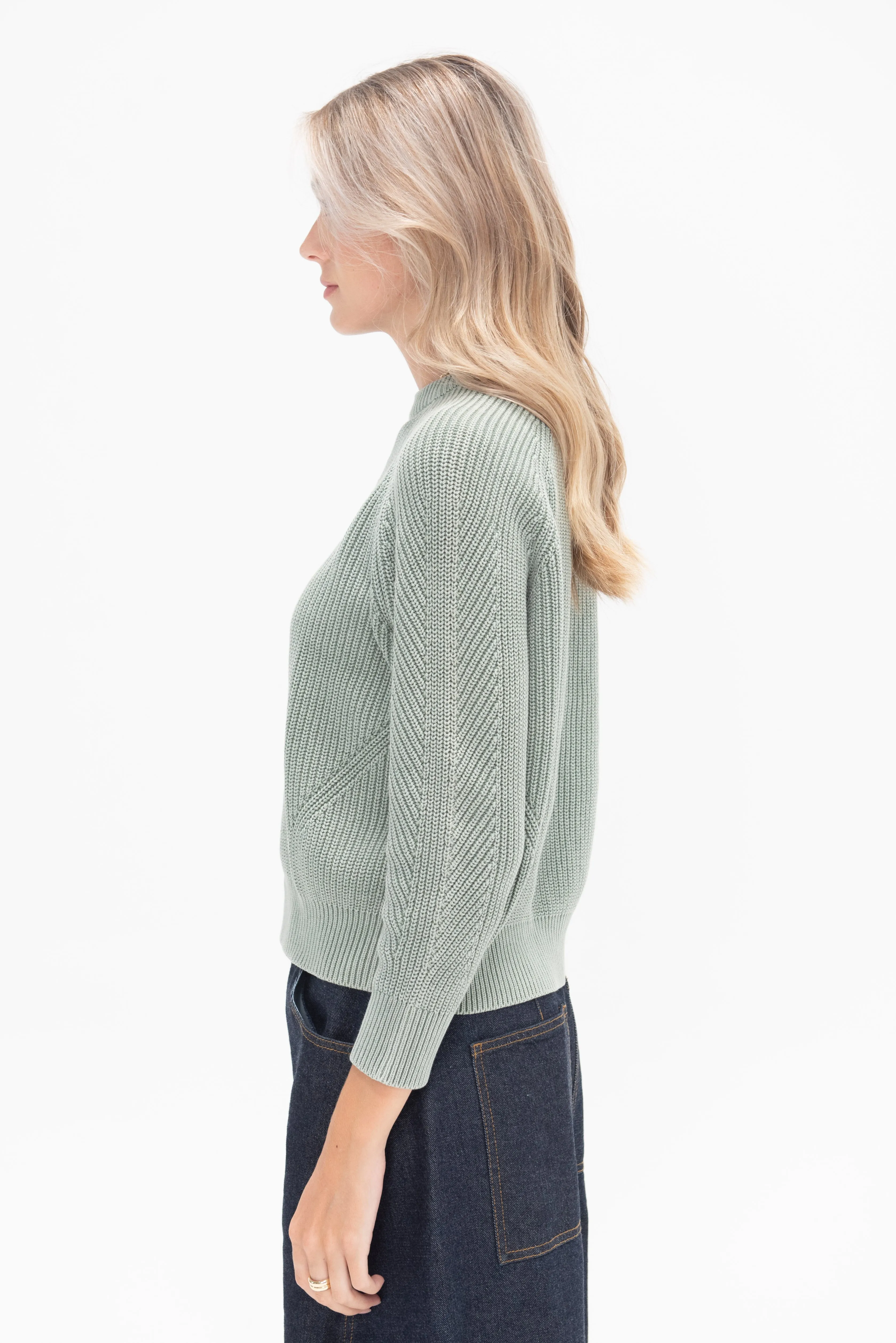 Chelsea Cotton Sweater, Sage