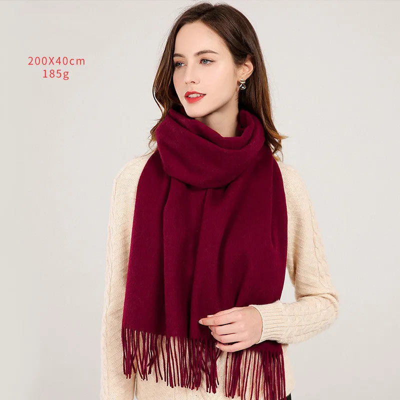 Chinese red imitation cashmere wool scarf