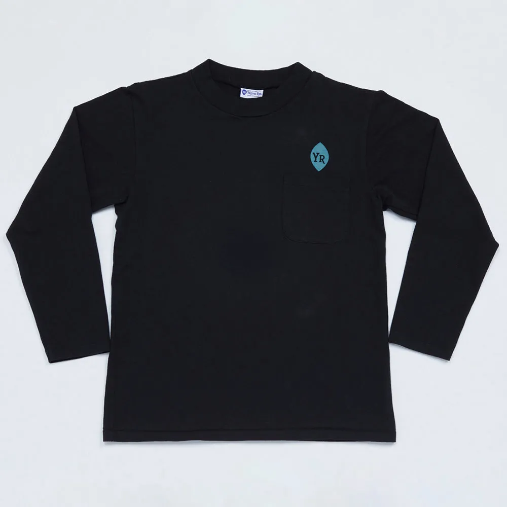 Classic Box Mock Neck Long Sleeve Tee (Black)