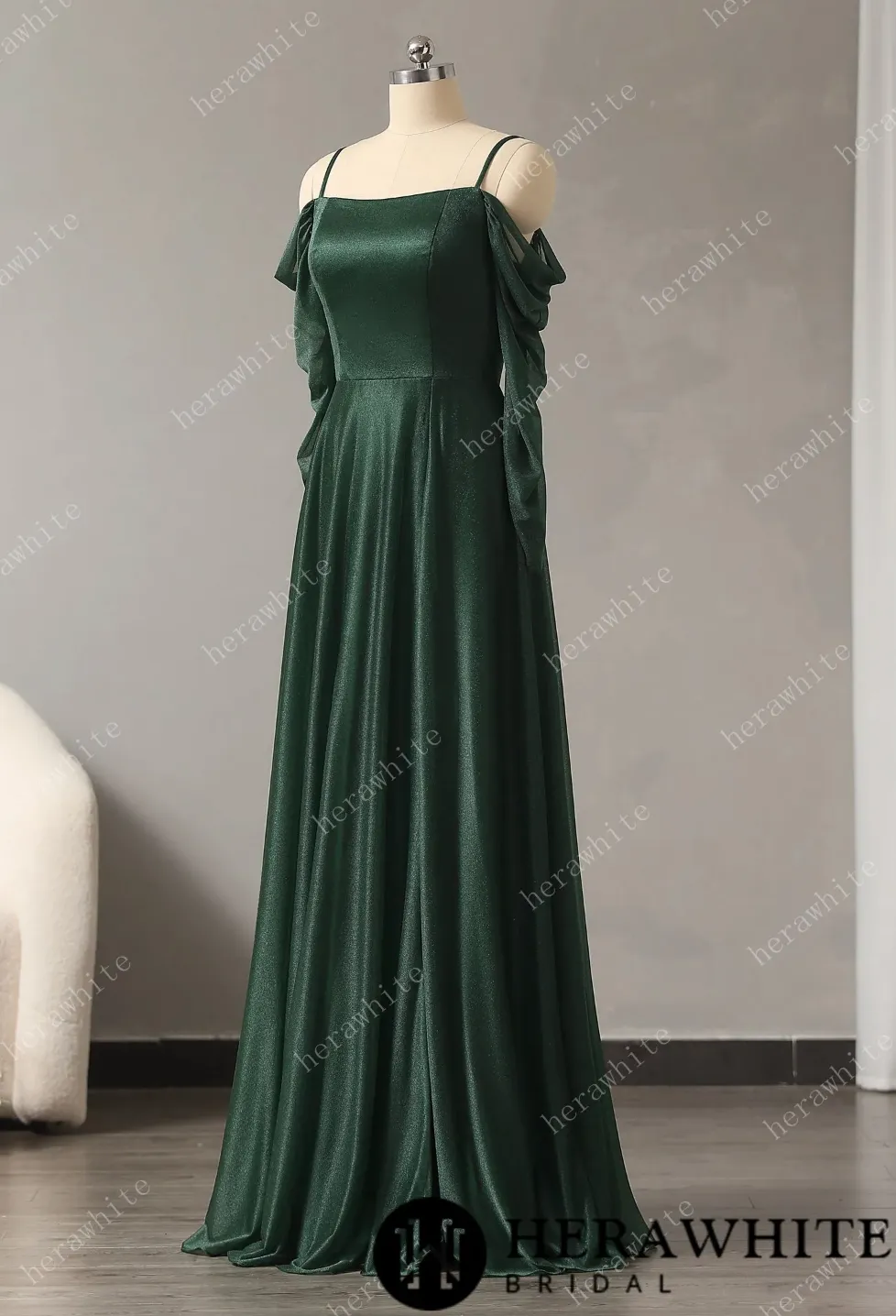 Classic Thin Shoulder Straps Soft Bridesmaid Dress