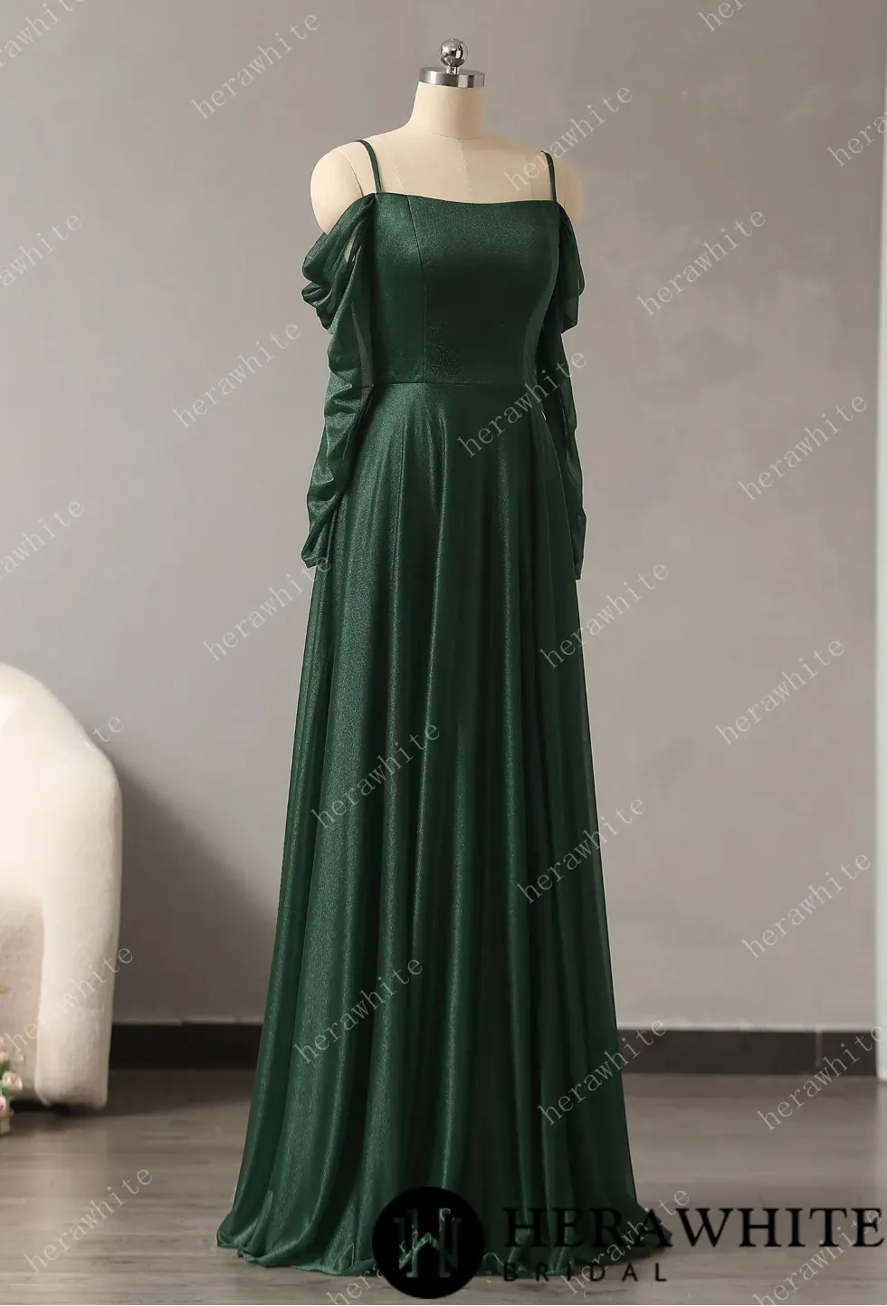 Classic Thin Shoulder Straps Soft Bridesmaid Dress