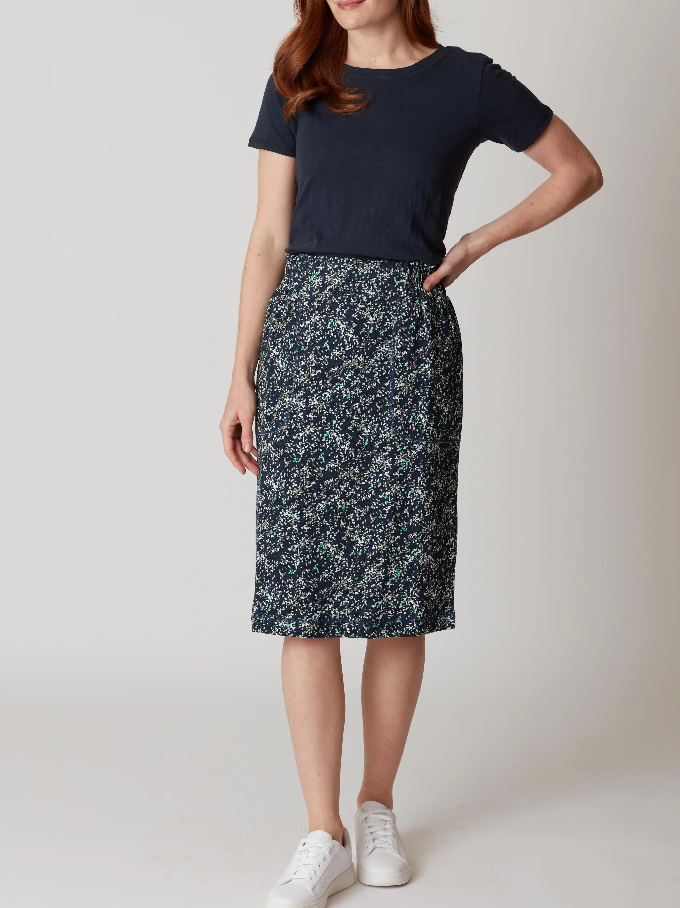 Colette Floral Printed Cotton Skirt