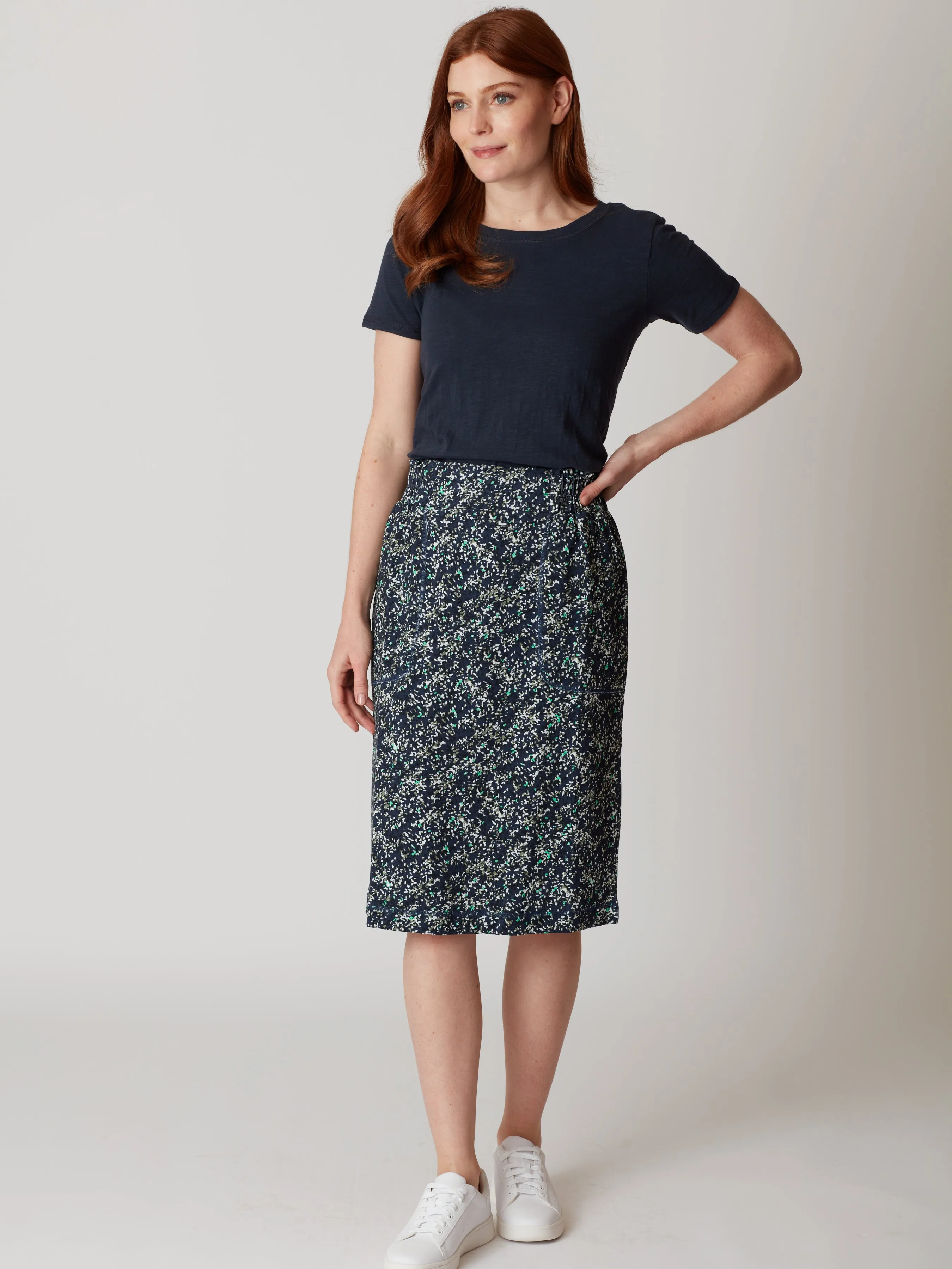 Colette Floral Printed Cotton Skirt