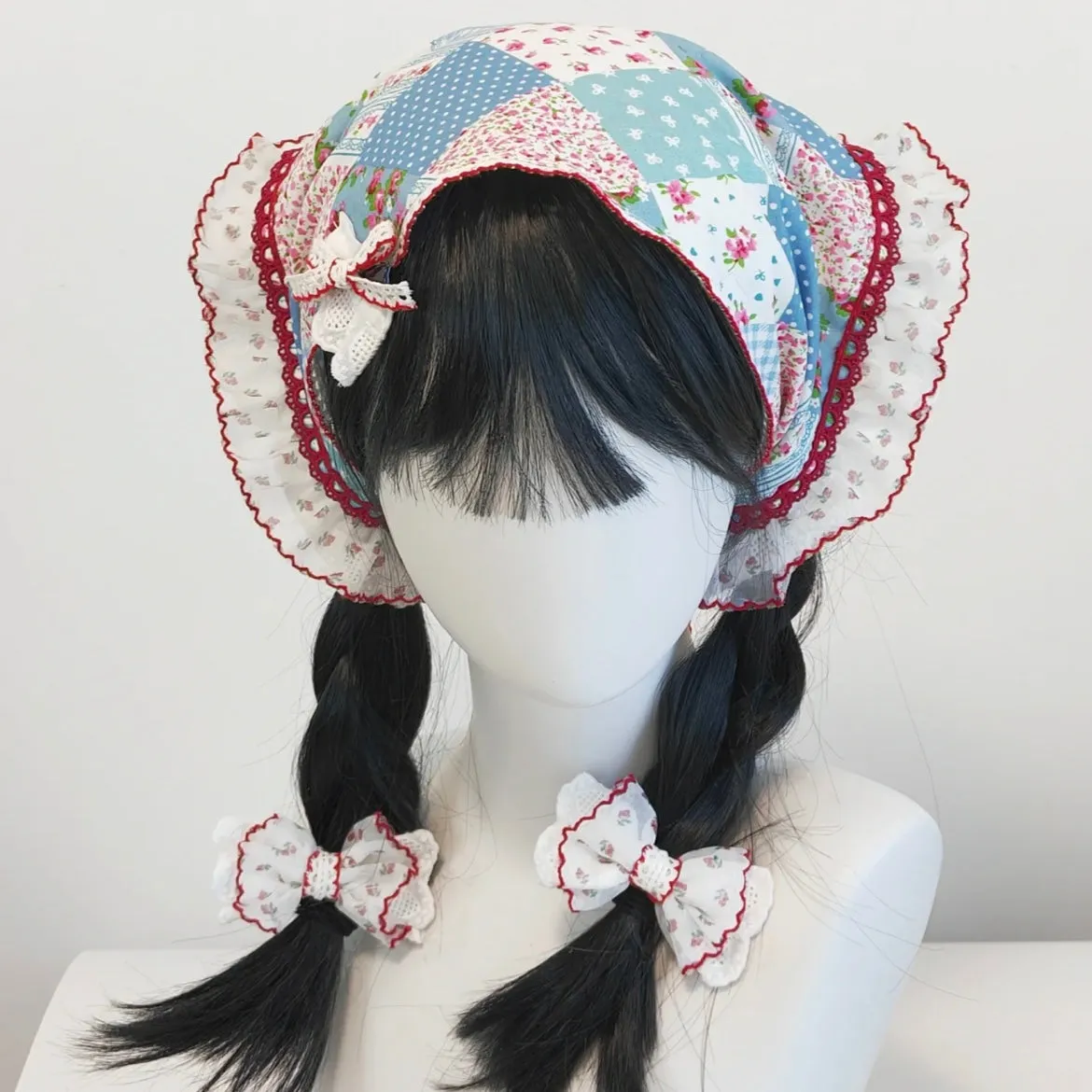 Colorful Floral Lace Ribbon Bowknot Hair Scarf