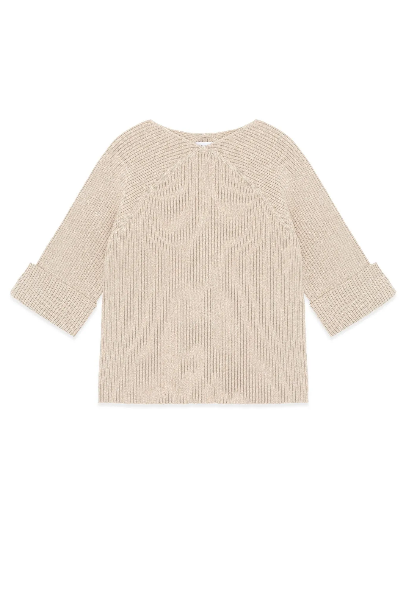 Cotton Blend Ribbed Sweater