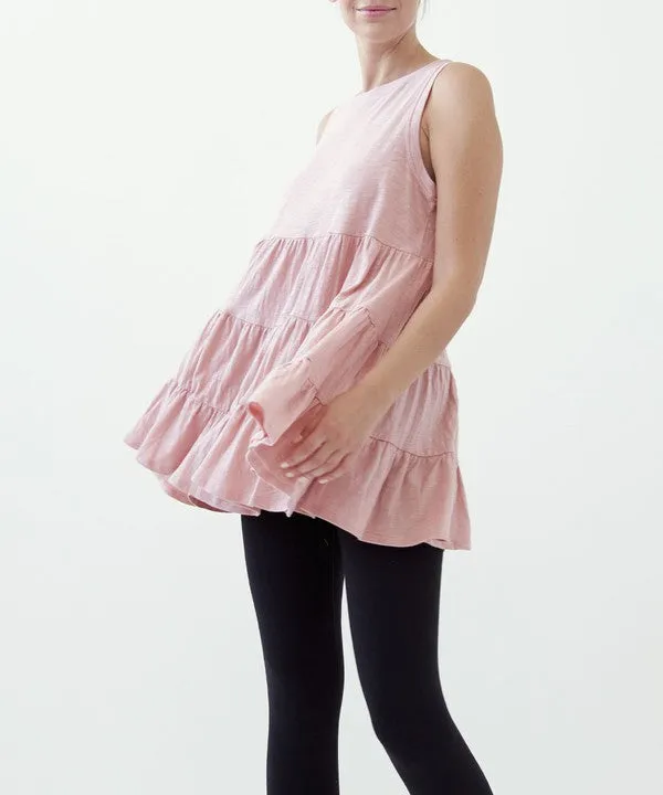 COTTON SLUB BABYDOLL TUNIC DRESS