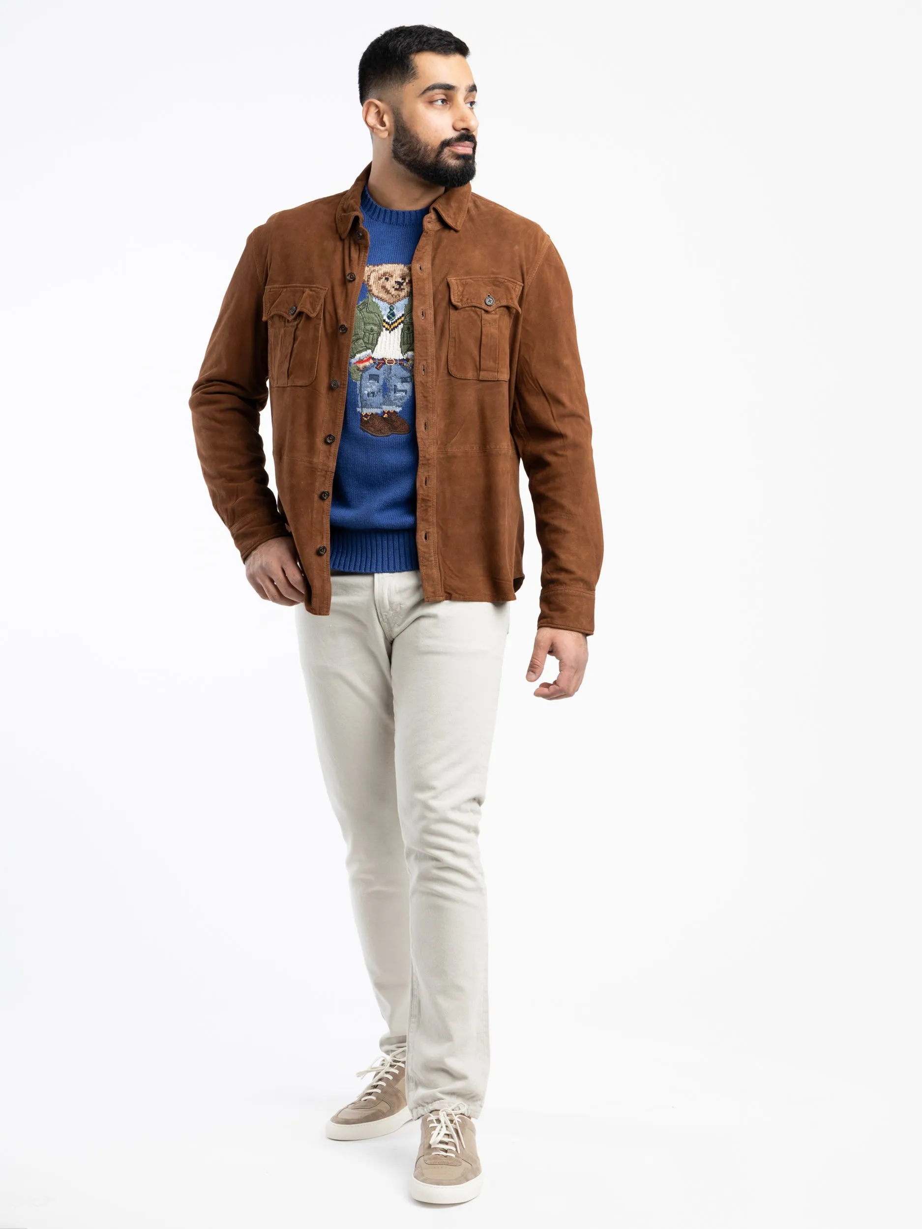 Country Brown Suede Utility Jacket