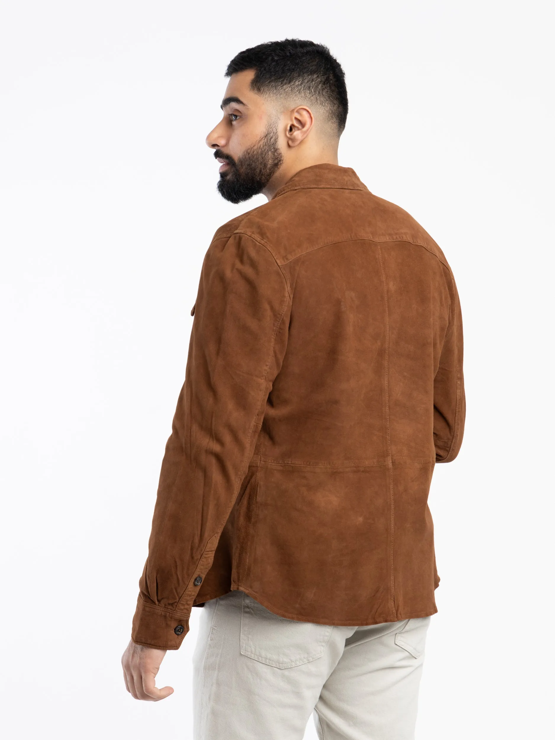 Country Brown Suede Utility Jacket