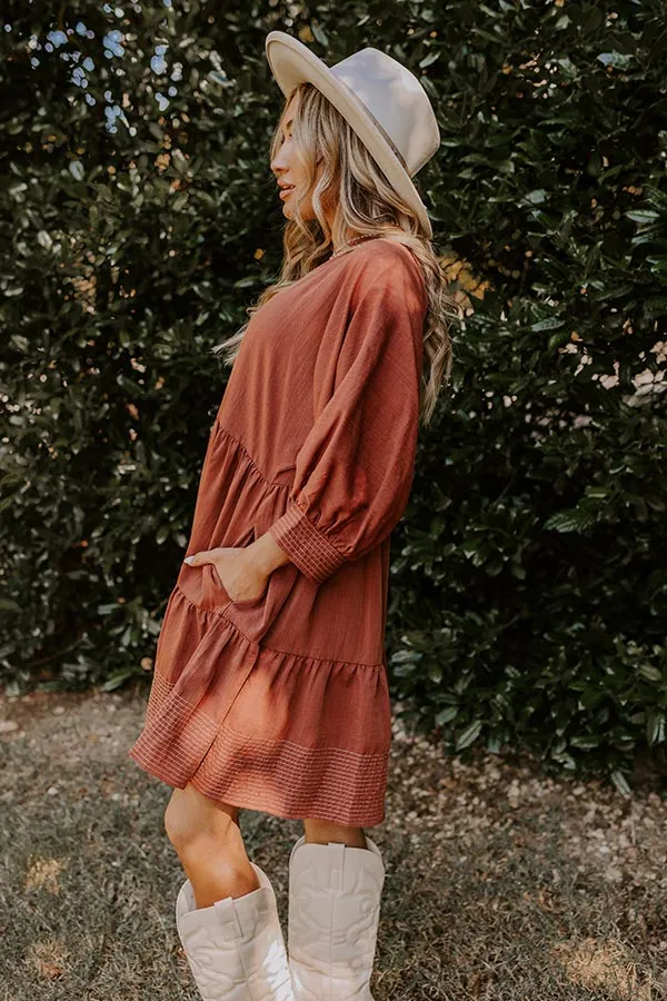 Dreamy Moment Mini Dress in Rust