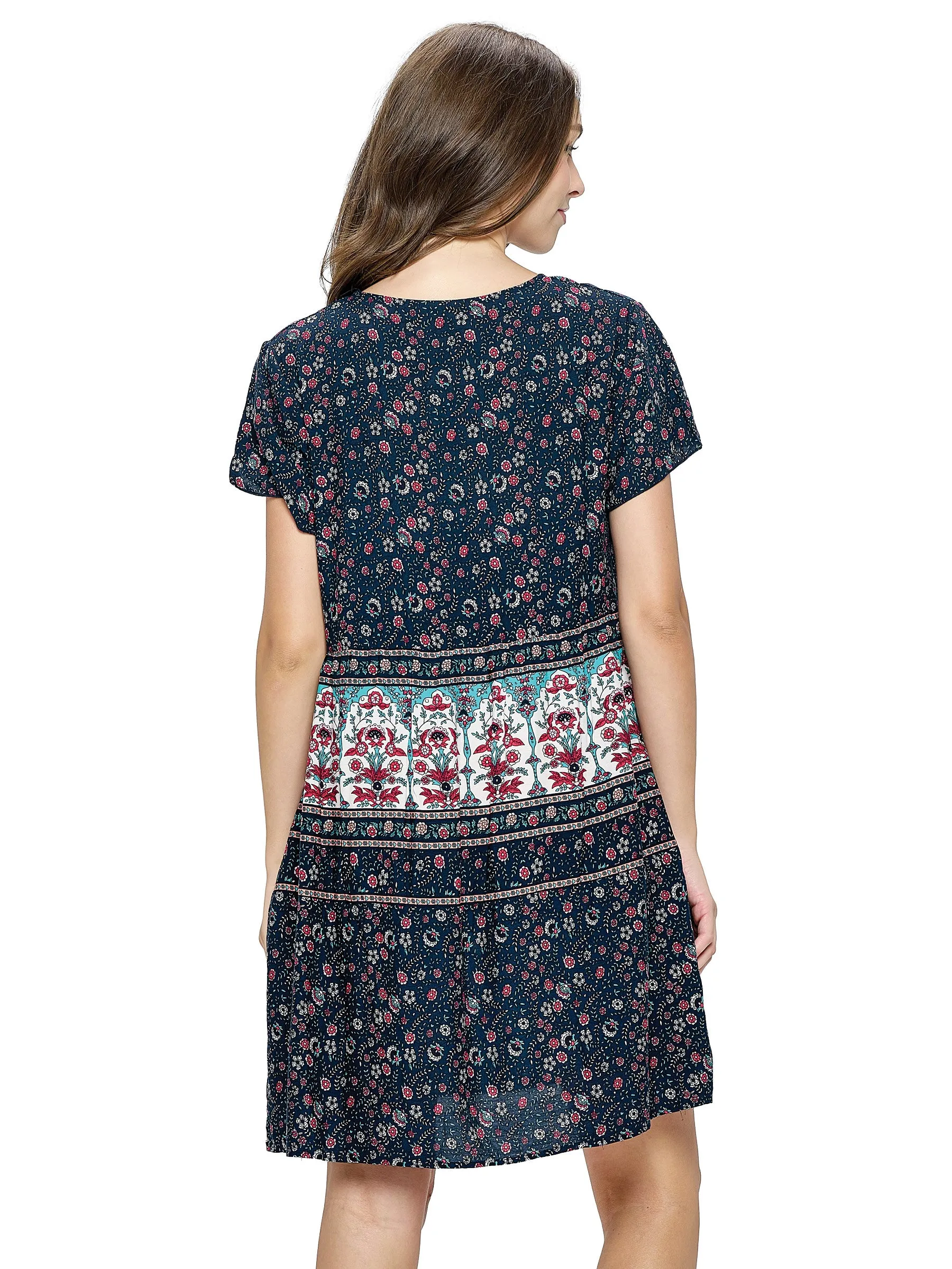 Dress Floral Pattern With Pockets