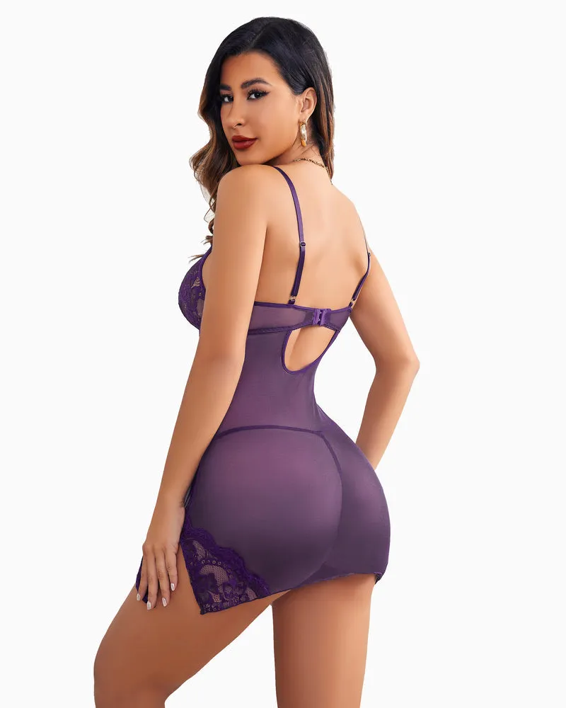 Dress Mesh Nightdress with Thong