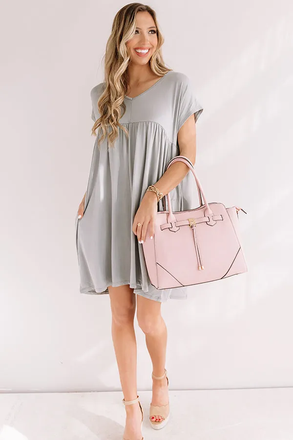 Dunes And Daydreams Babydoll Dress In Grey