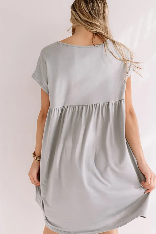 Dunes And Daydreams Babydoll Dress In Grey