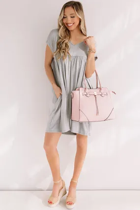 Dunes And Daydreams Babydoll Dress In Grey