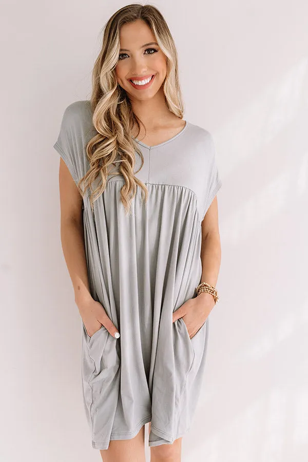 Dunes And Daydreams Babydoll Dress In Grey