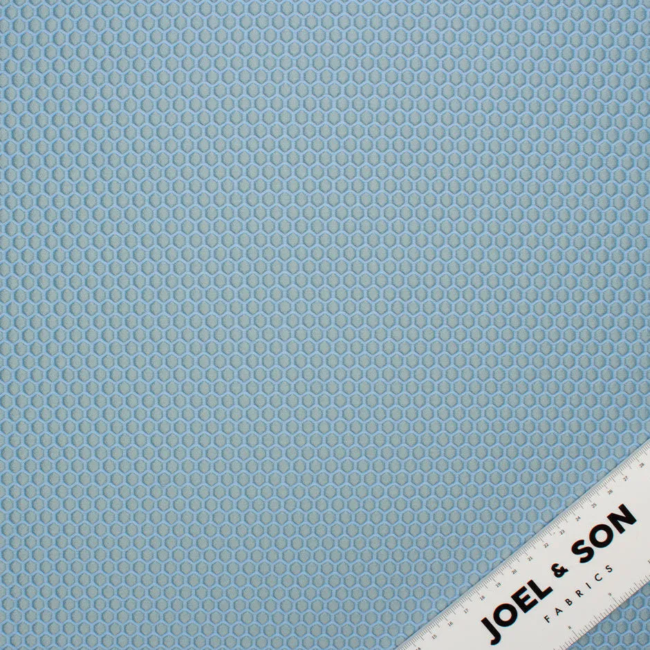 Dusty Blue Hexagonal Jacquard Microfibre