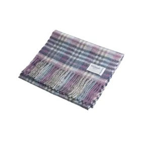 Edinburgh 100% Lambswool Scarf  Cluster Gingham Linen/Denim