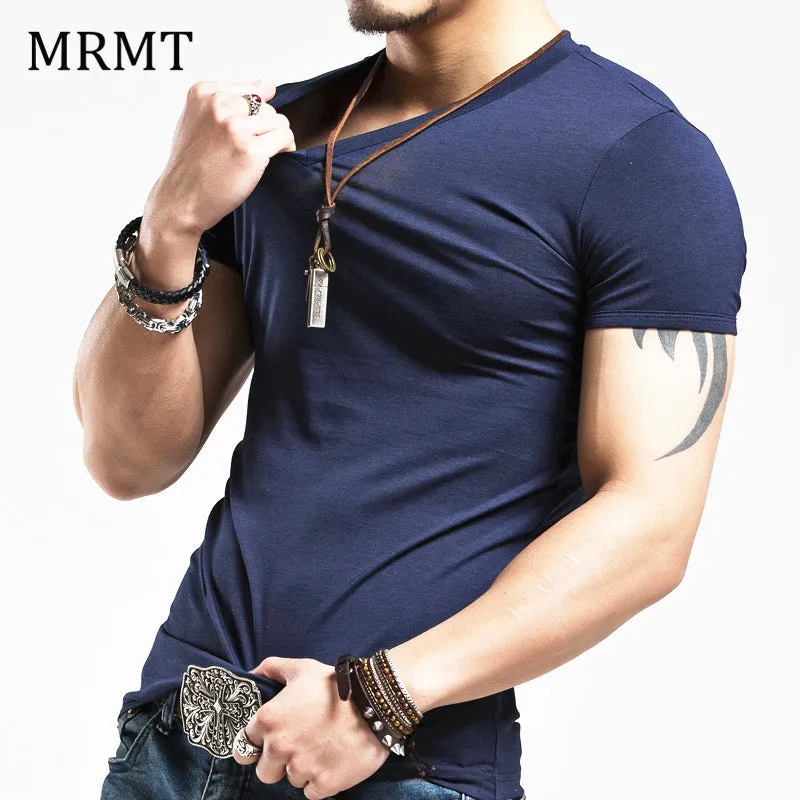 Elastic V neck Casual Mens T Shirt in 20 Colours