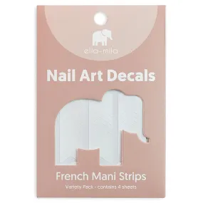 ella mila -  Nail Art Decal - French Mani Strips