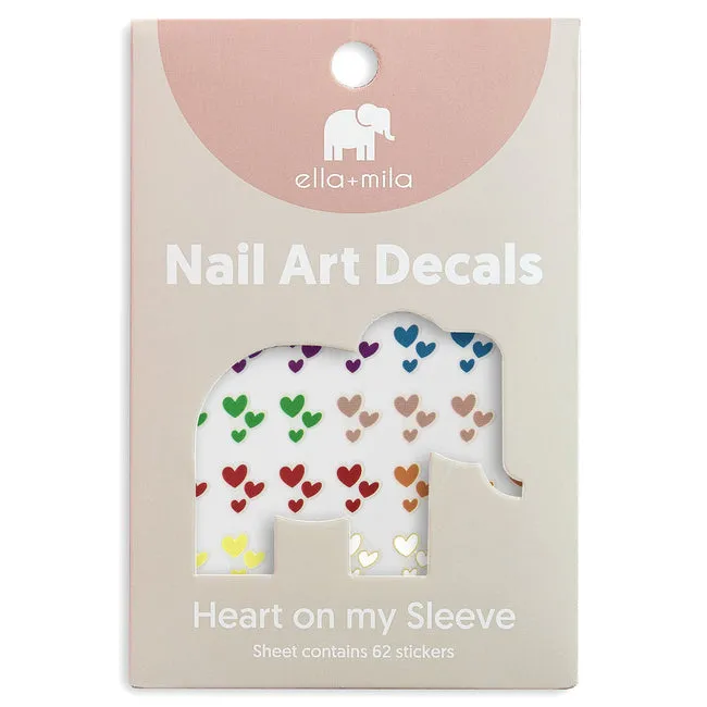 ella mila -  Nail Art Decal - Heart on my Sleeve - Hearts