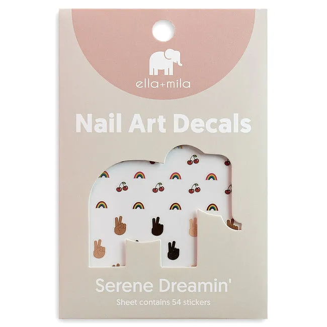 ella mila -  Nail Art Decal - Serene Dreamin - Cherry   Rainbow   Peace