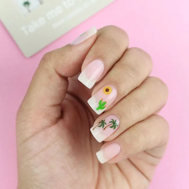 ella mila -  Nail Art Decal - Take me to the Desert - Cactus   Palm Tree   Sunflower