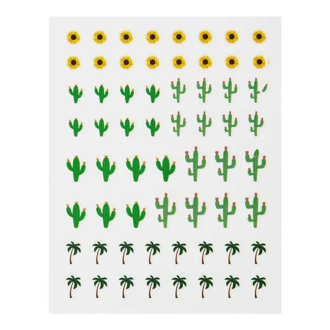 ella mila -  Nail Art Decal - Take me to the Desert - Cactus   Palm Tree   Sunflower