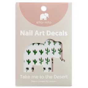 ella mila -  Nail Art Decal - Take me to the Desert - Cactus   Palm Tree   Sunflower