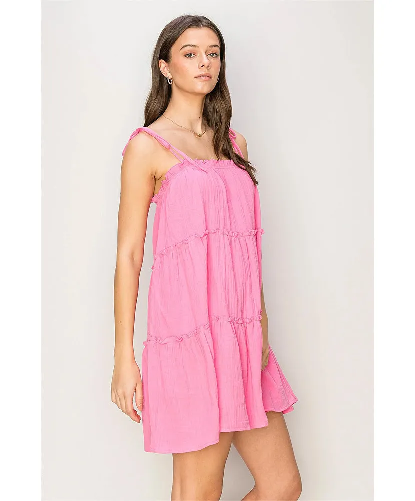 Emmy Gauze Tiered Babydoll Dress