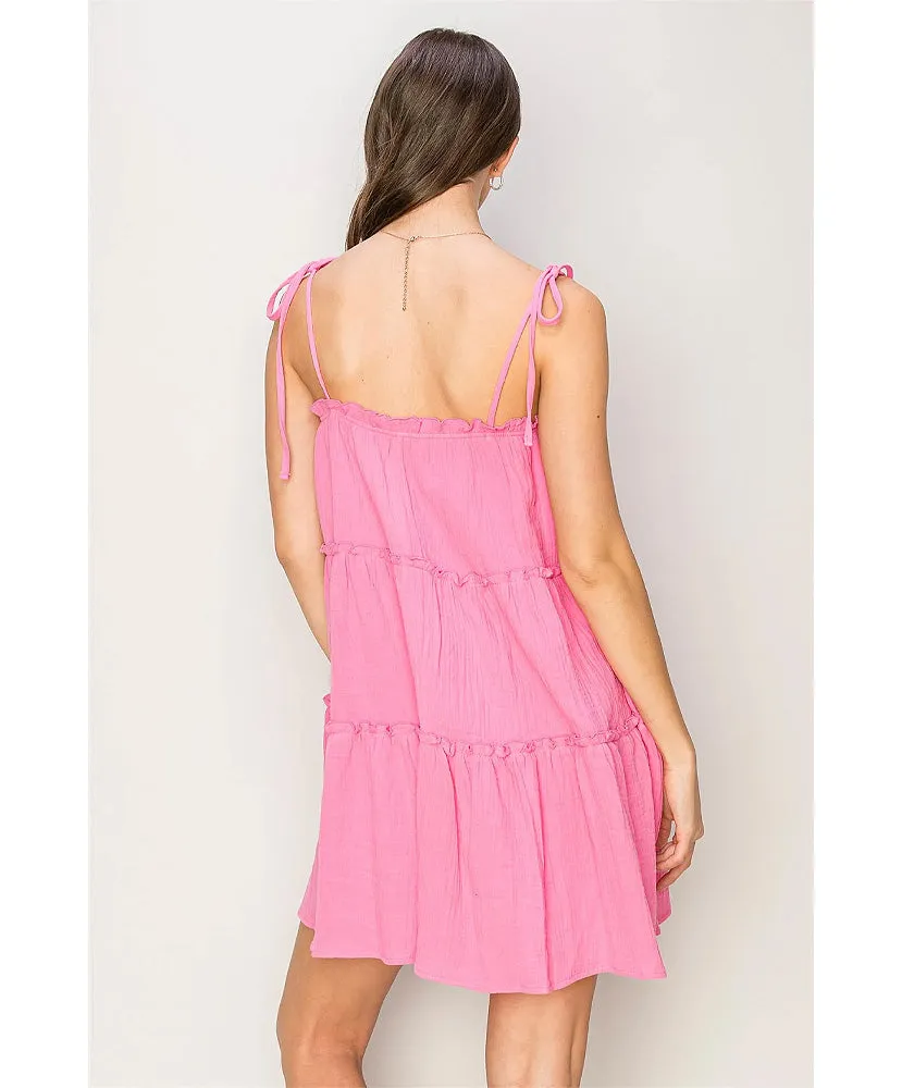 Emmy Gauze Tiered Babydoll Dress