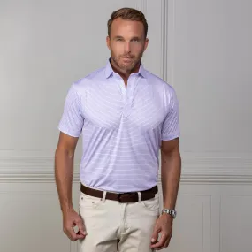 Featherweight Flex Polo Mackenzie Light Pink with Blue Stripe