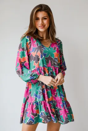 FINAL SALE - Sunnier Moments Green Floral Mini Dress