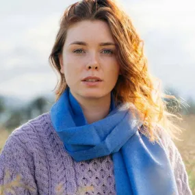 Fine Merino Scarf - Azure Blue - John Hanly