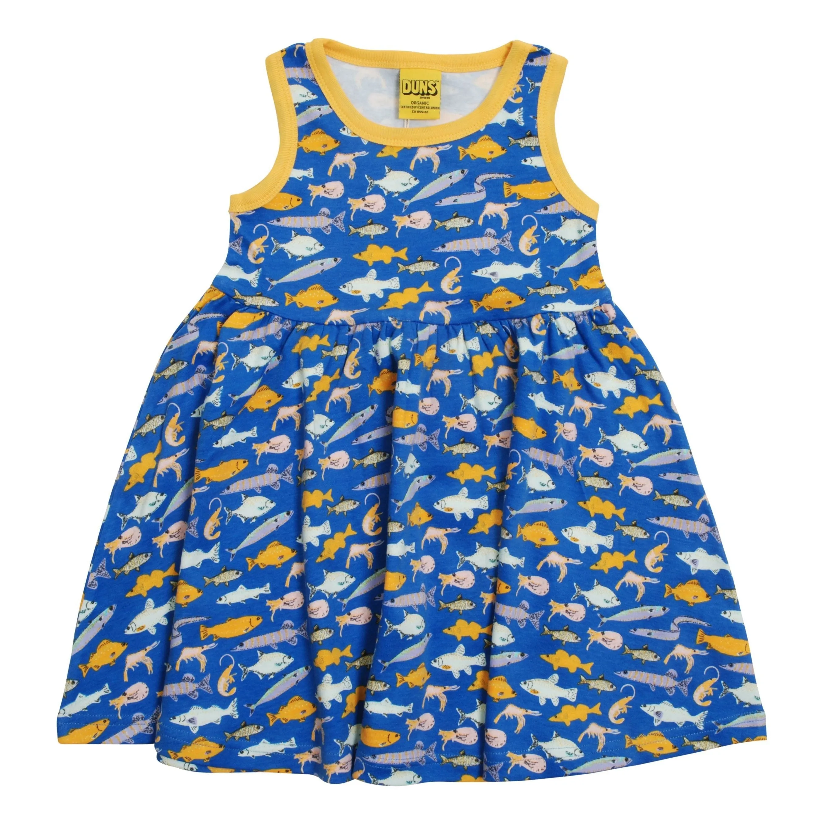 Fish - Blue Sleeveless Dress With Gathered Skirt