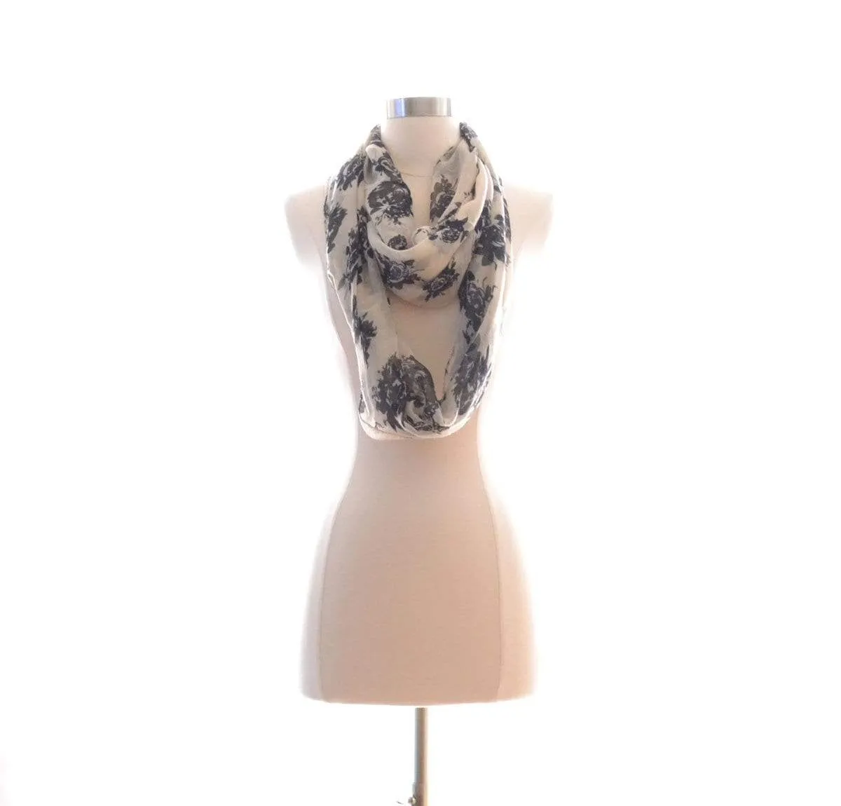 Floral Pattern Infinity Scarf