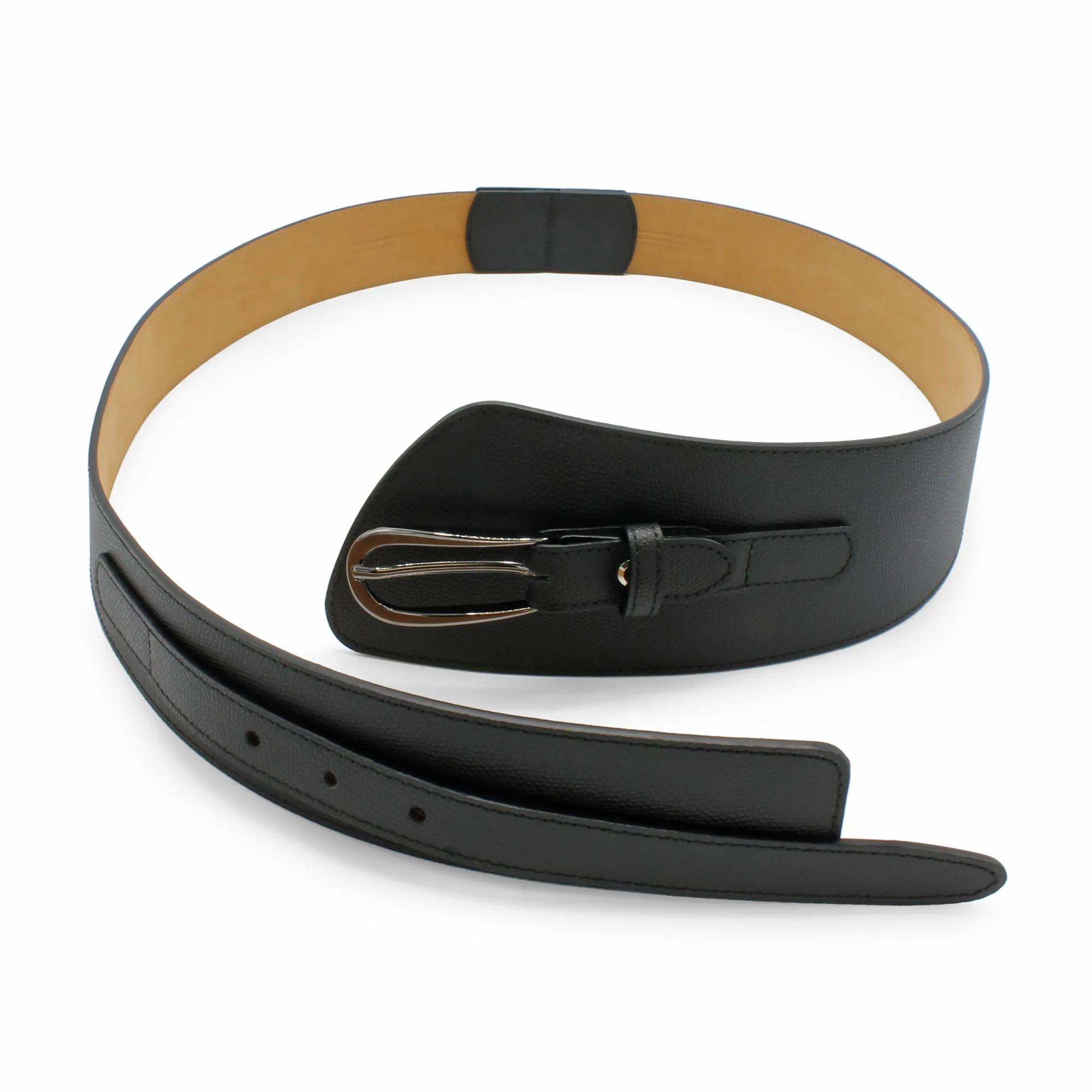 Fonda Assymetric Black Dauphin Belt