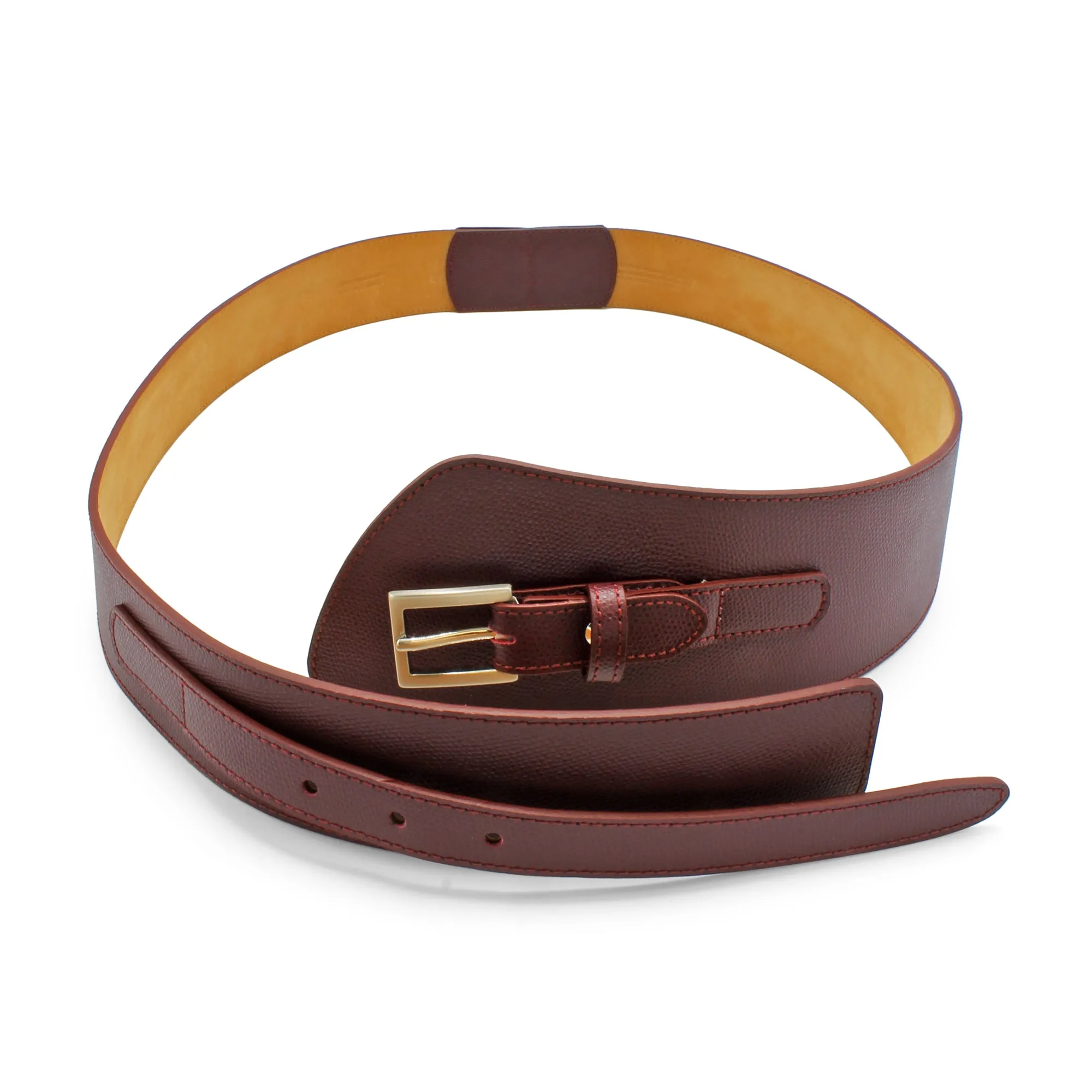 Fonda Assymetric Burgundy Wide Dauphin Belt