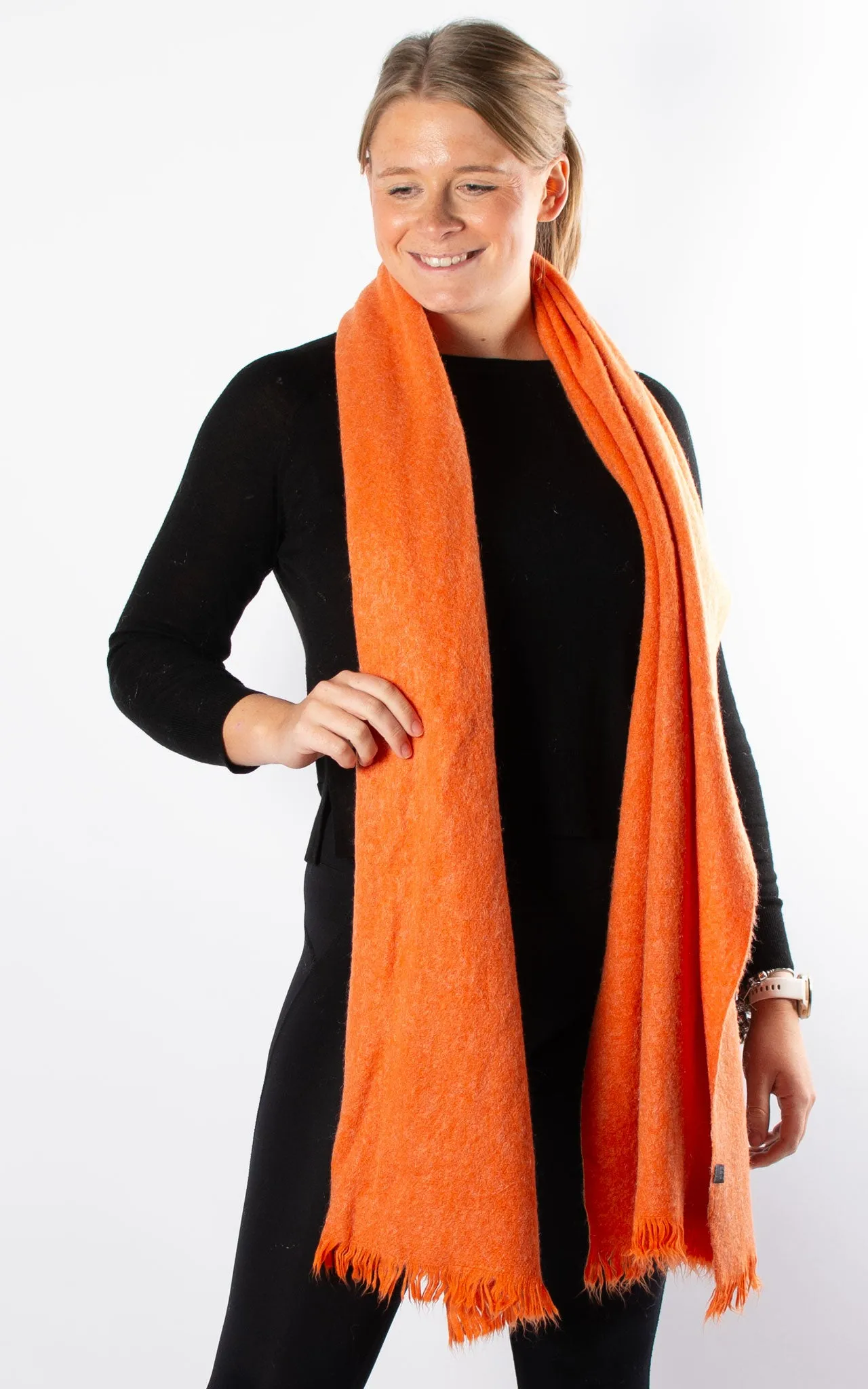 Frayed Edge Scarf | Orange