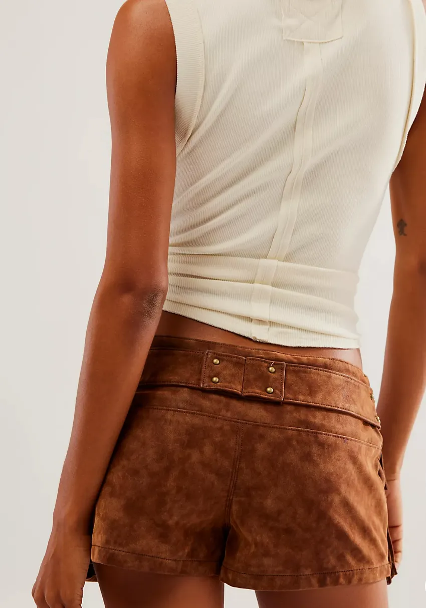 Free People Suede Micro Mini Skirt