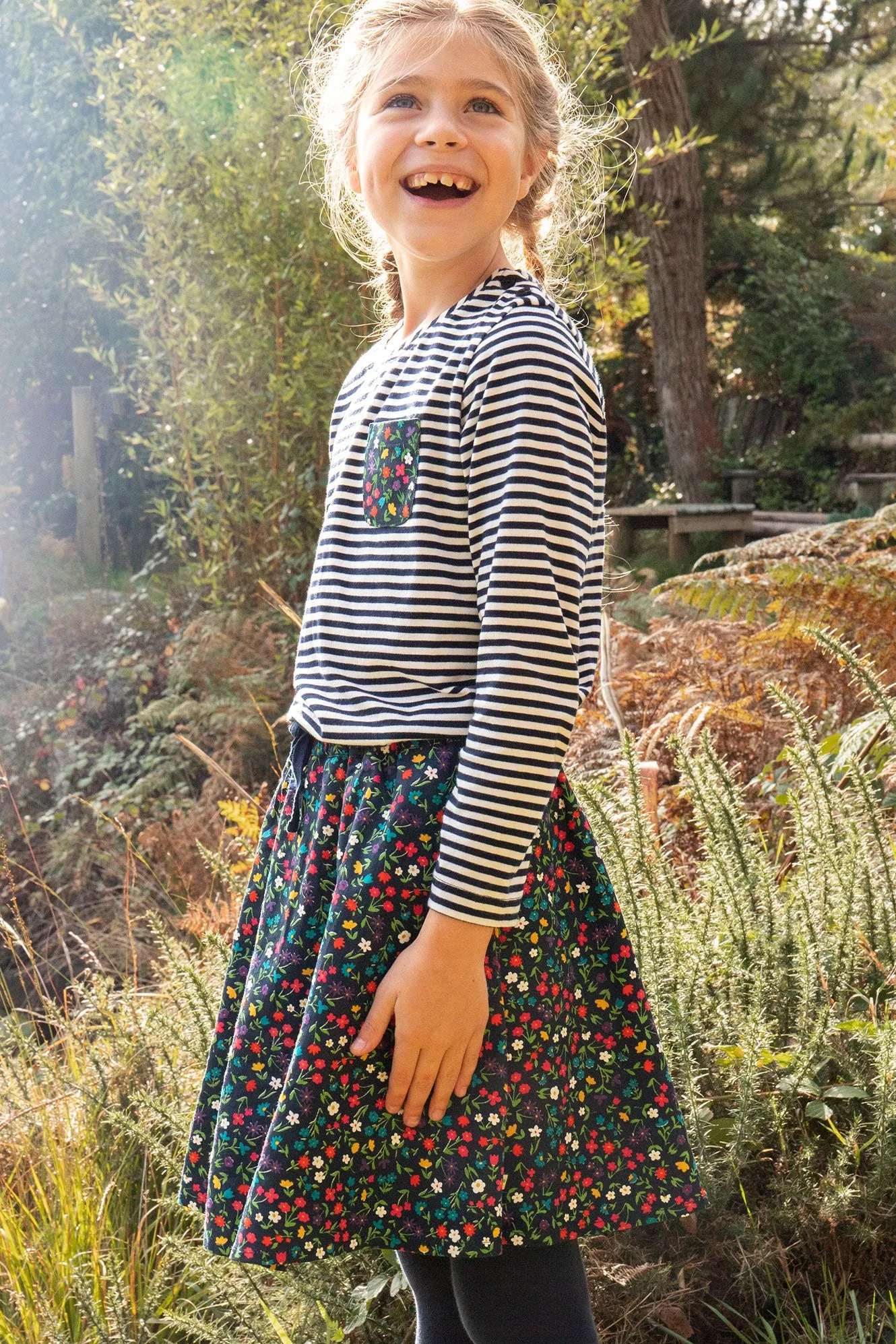 Frugi Maeve Twill Skirt Indigo Garden Life