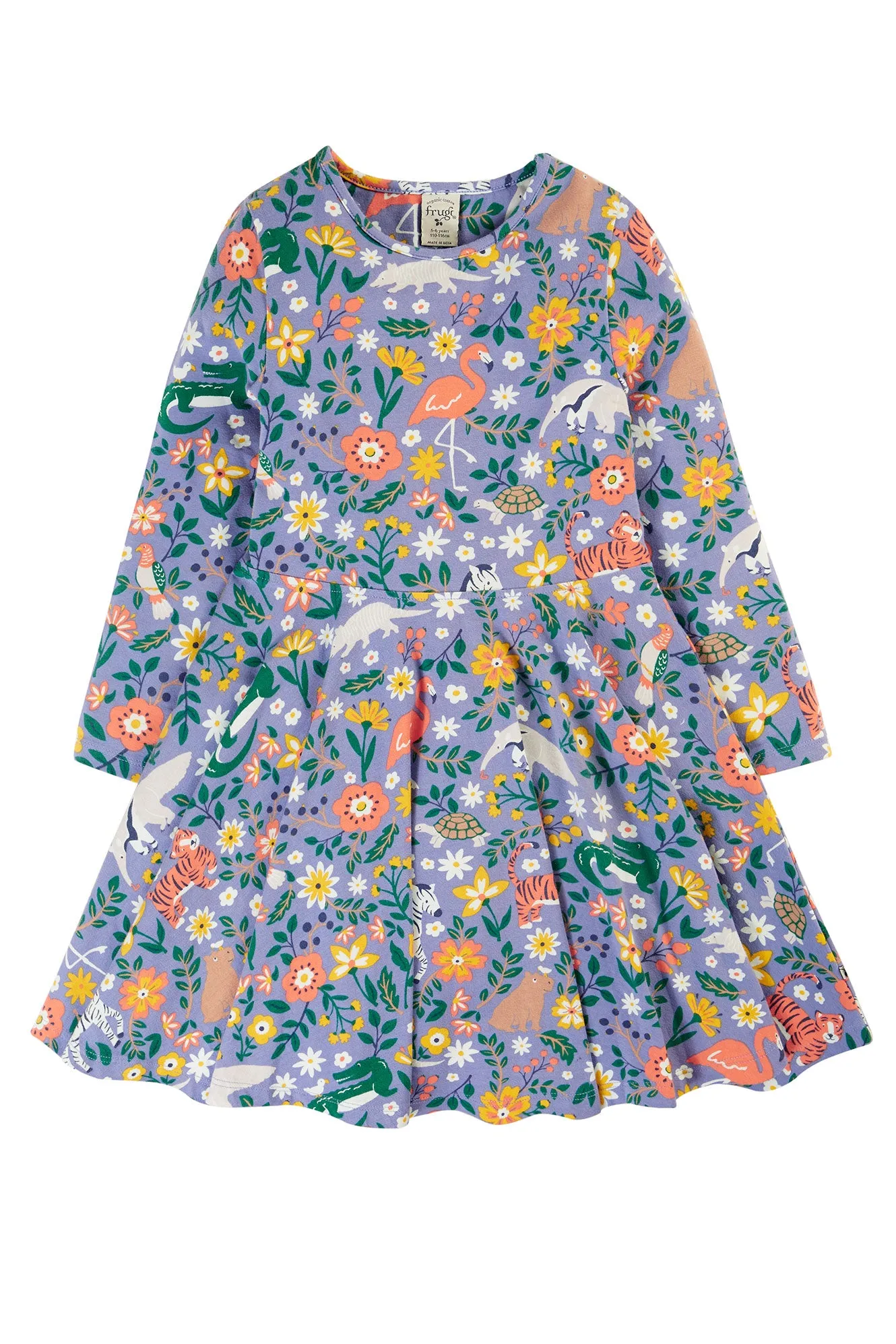 Frugi Sofia Skater Dress Rainforest Friends