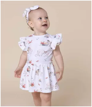 Girl's Organic-cotton Short-sleeved Dress - Pony Pals