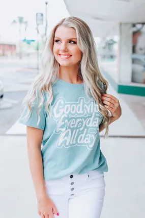 Good Vibe Graphic Tee - Seafoam