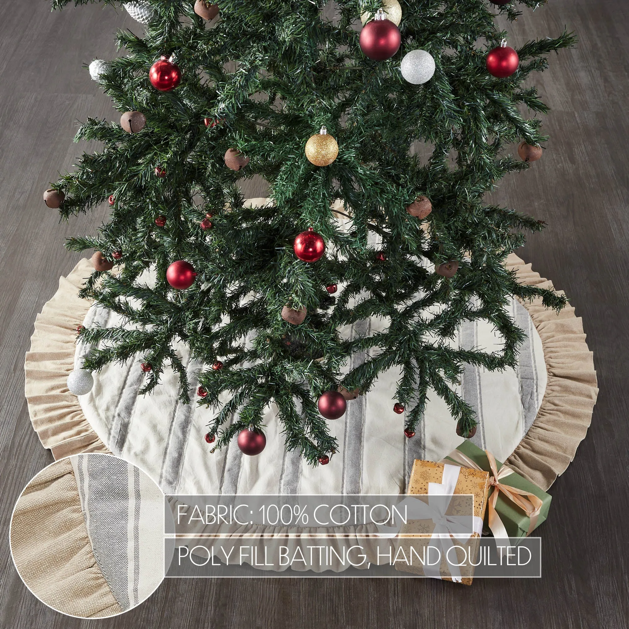 Grace Grain Sack Stripe Tree Skirt 48