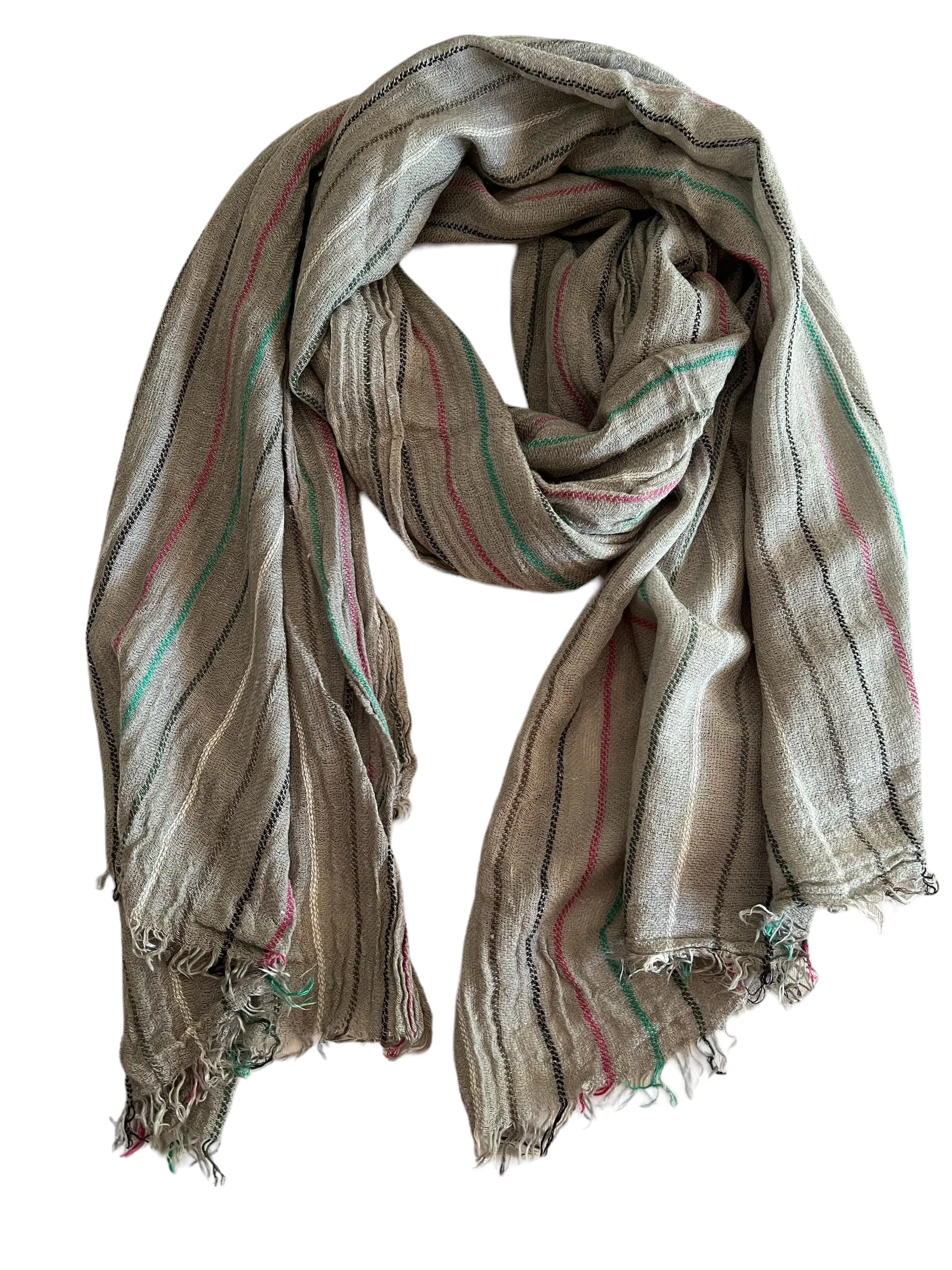 Grey Scarf - Unisex Scarf - Striped Scarf