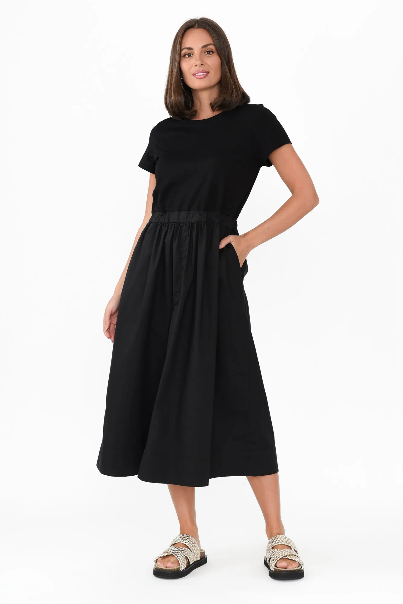 Harlyn Black Splice Tee Dress