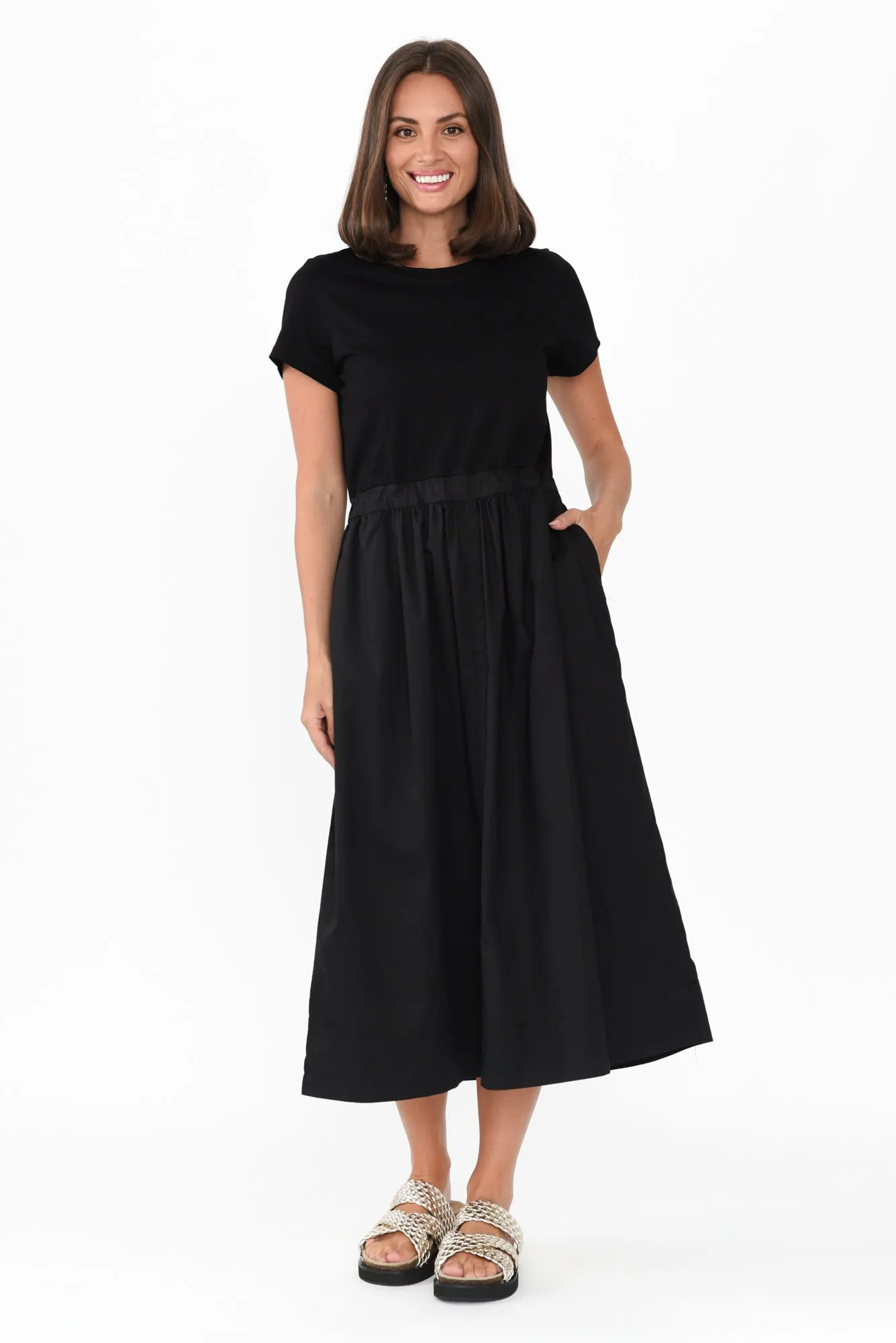 Harlyn Black Splice Tee Dress